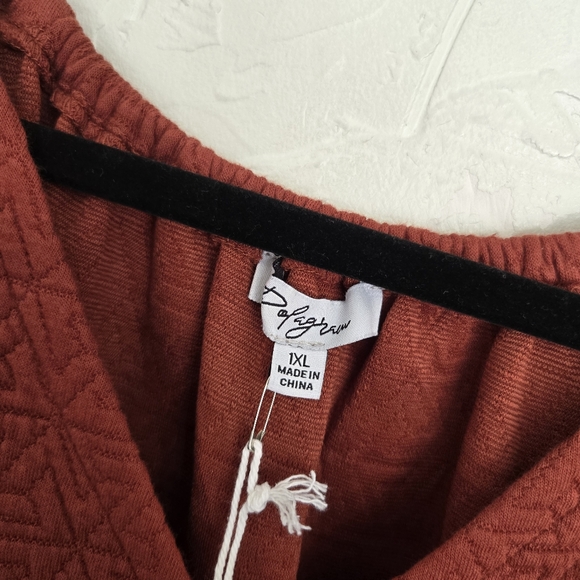 NWT Polagram Thick Rust Orange Puff Sleeve Dress, XL - Picture 9 of 11